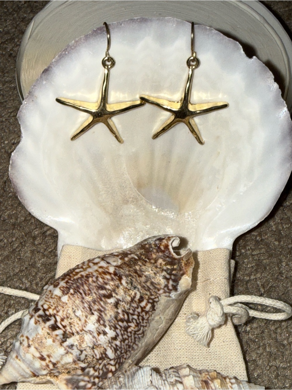 Gold - tone Starfish Drop Earrings
